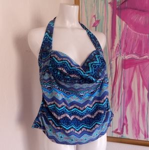 Swimsuits For All Blue Tankini Swim Top- NWT